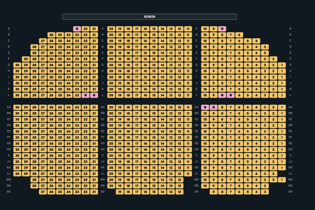 Image of the seating map for the main auditorium